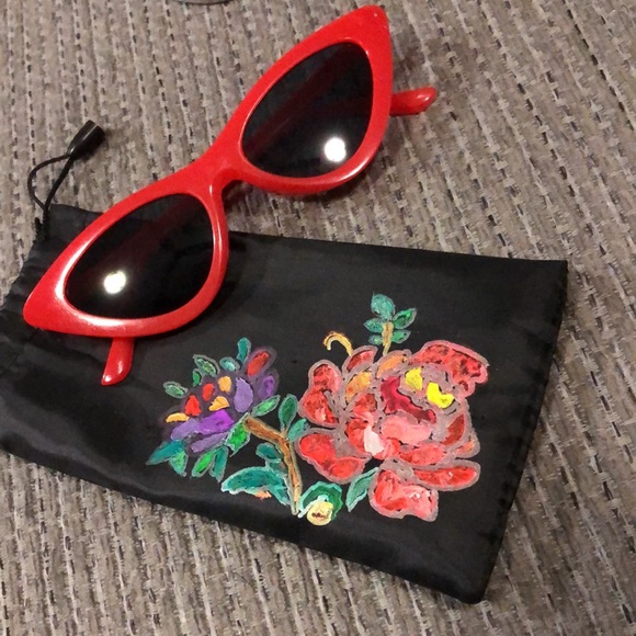Hand crafted sunglasses  soft case - unique and I of - made by me - great gifts - Picture 2 of 3
